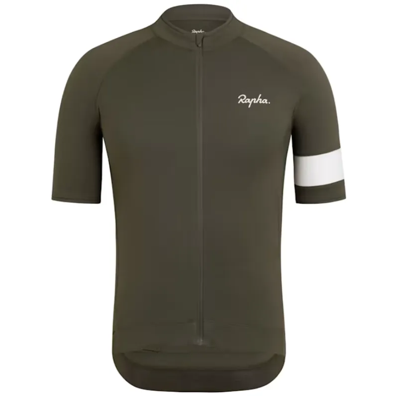 Rapha Mens Core Short Sleeve Cycling Jersey in Dark Green Small